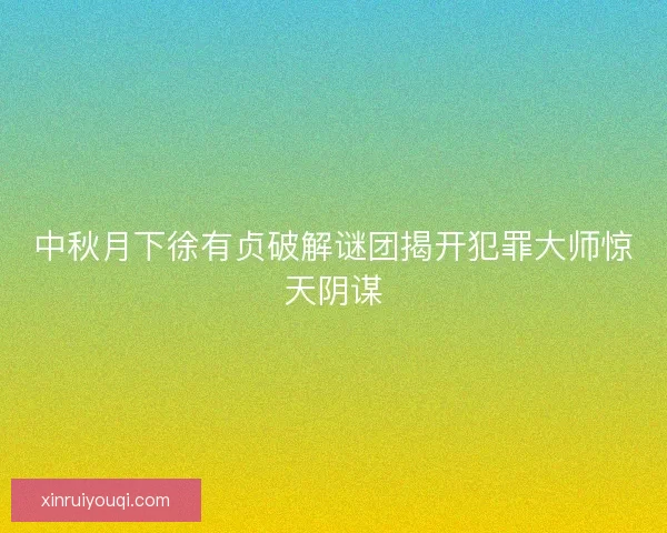 中秋月下徐有贞破解谜团揭开犯罪大师惊天阴谋 中秋月下徐有贞破解谜团揭开犯罪大师惊天阴谋
