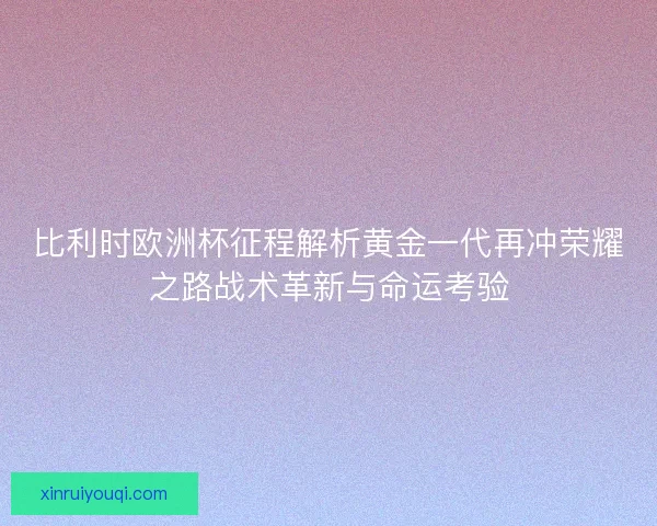 比利时欧洲杯征程解析黄金一代再冲荣耀之路战术革新与命运考验